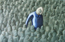 Grijze Massa / Gray Mass  - Acryl en olieverf op doek 140 x 210 cm Priv&eacute;collectie 