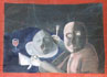 Hoofdeten / Head Food (1998)  - Acryl en olieverf op karton 65 x 89 cm  &euro;2.310,-