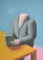 Leesman zonder Hoofd / Read Man without Head   - Acryl en olieverf op doek 50 x 40 cm  &euro;1.350,-