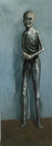 Man met Banaan / Man with Banana  - Acryl en olieverf op doek 210 x 70 cm  &euro;4.200,-
