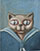 Poes 18 / Cat 18  - Acryl en olieverf op doek 50 x 40 cm Priv&eacute;collectie 