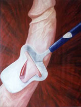 Scheermes Schaarste / Razor Scarcity  - Acryl en olieverf op doek 220 x 140 cm  &euro;5.400,-