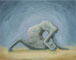 De Slangenpoes / Snake Cat  - Acryl en olieverf op doek 50 x 60 cm  &euro;1.650,-