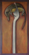 Spitsmuis / Shrew (1998)  - Acryl en olieverf op doek 160 x 70 cm Priv&eacute;collectie 