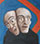 Twee Gekken / Two Crazy (1999)  - Acryl en olieverf op doek 50 x 40 cm  &euro;1.350,-