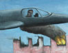 Vliegende Kolenkit / Flying Coal Kit  (2005)  - Acryl en olieverf op doek 77 x 98 cm  &euro;2.625,-