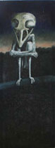 Vogelman / Bird Man  - Acryl en olieverf op doek 210 x 70 cm  &euro;108.000,-